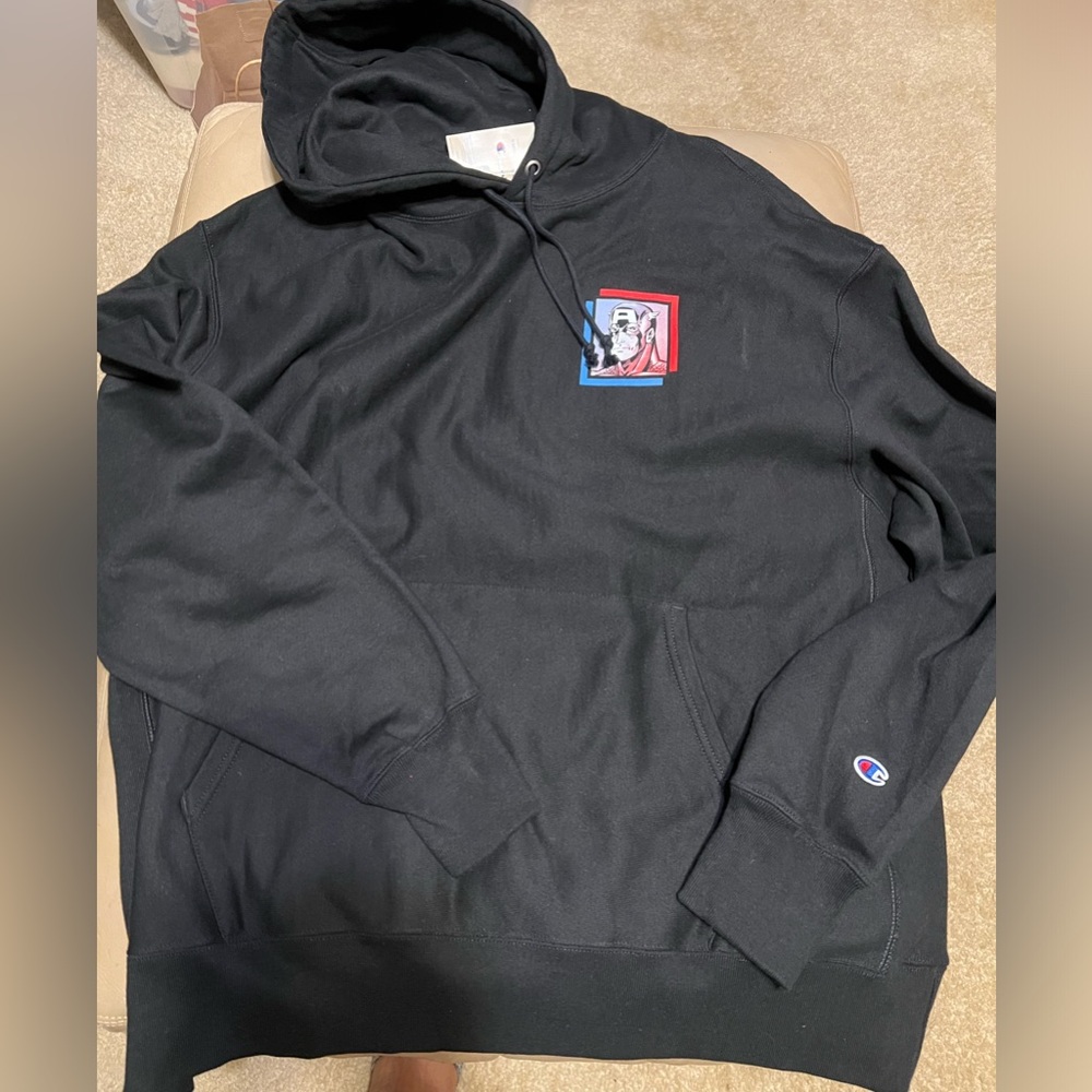 Champion Authentic Colab with Marvel, Unisex Hoodie size 2X color Black NWT